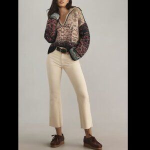 ANTHROPOLOGIE DL1961 BRIDGET HIGH RISE BOOT CROP CORDUROY MANILLA CREAM JEANS 26